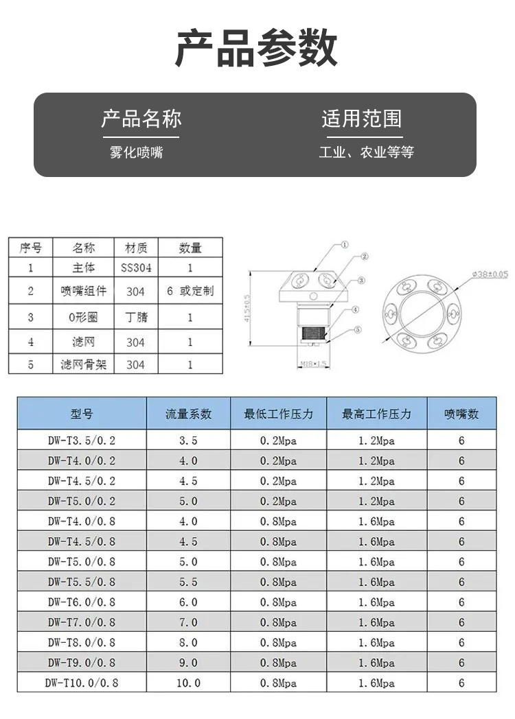 细水雾雾化喷嘴